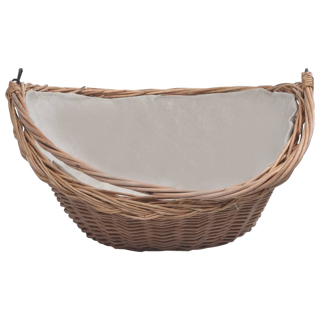 Cesta Legna da Ardere con Manico 57x46,5x52cm Marrone in Salice cod mxl 21247