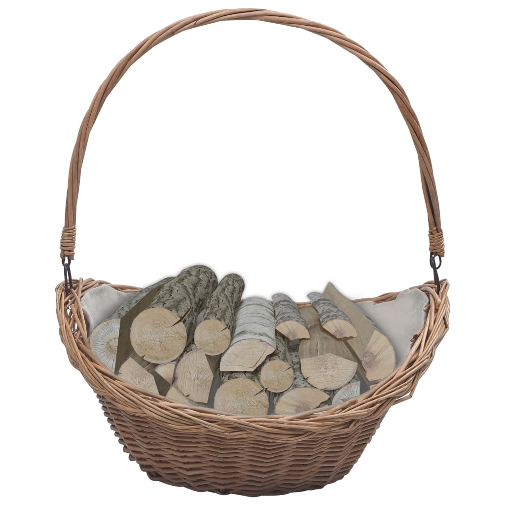 Cesta Legna da Ardere con Manico 57x46,5x52cm Marrone in Salice cod mxl 21247