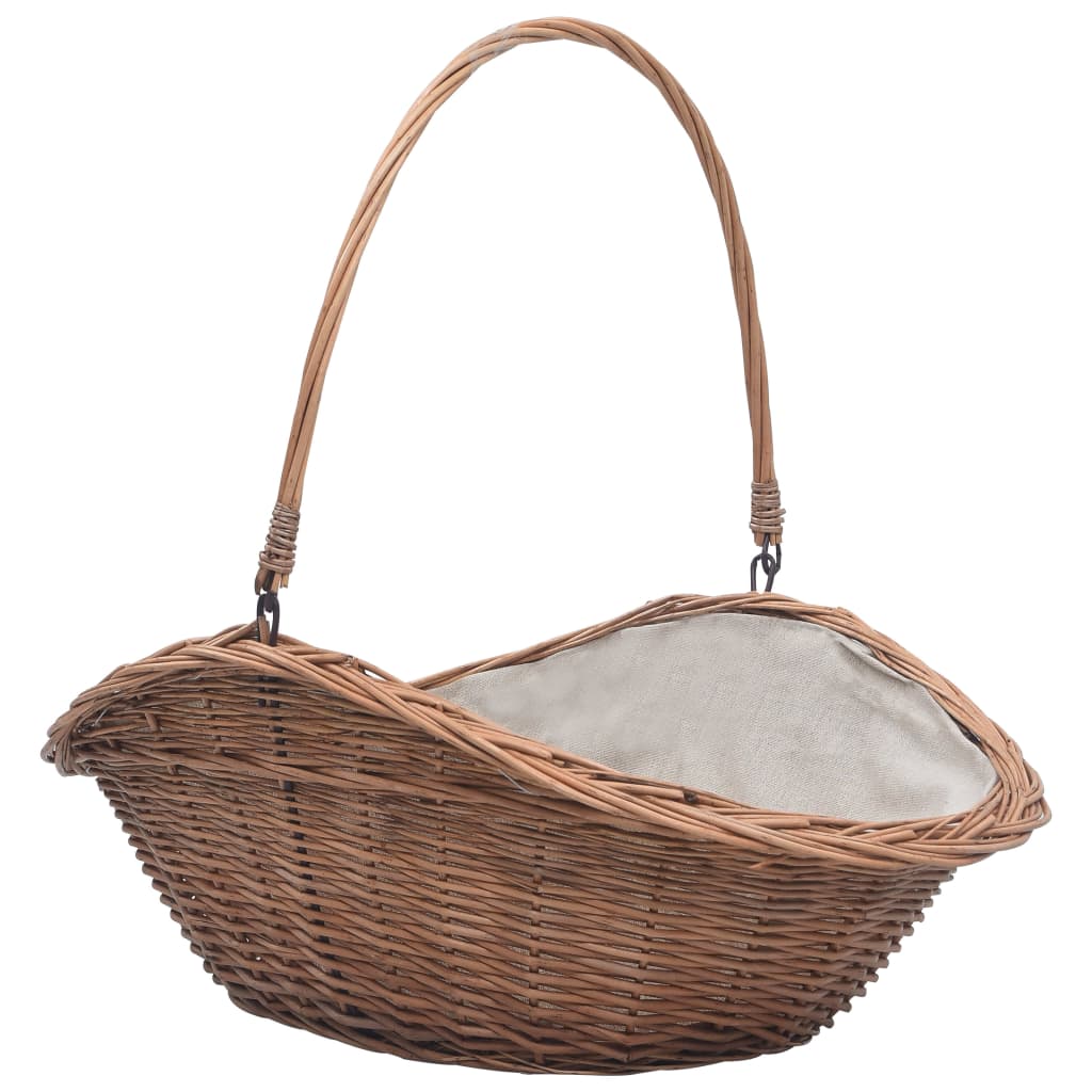 Cesta Legna da Ardere con Manico 60x44x55 cm Naturale in Salice cod mxl 20993