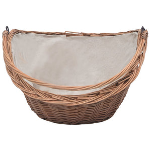 Cesta Legna da Ardere con Manico 60x44x55 cm Naturale in Salice cod mxl 20993