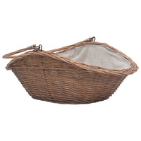 Cesta Legna da Ardere con Manico 60x44x55 cm Naturale in Salice cod mxl 20993