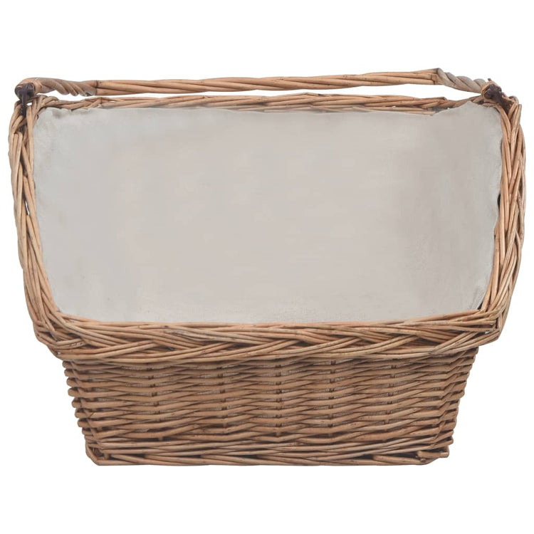 Cesta Legna da Ardere con Manico 61,5x46,5x58cm Marrone Salice