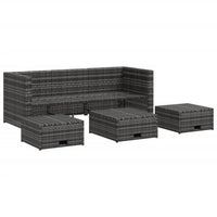 Set Divani da Giardino 4 pz con Cuscini in Polyrattan Grigio 48145