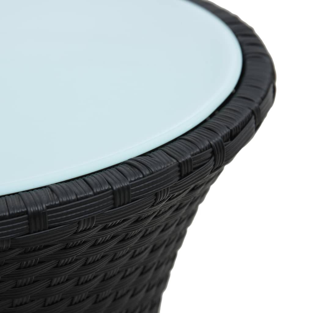 Tavolino da Giardino a Forma di Tamburo Nero in Polyrattan 48150