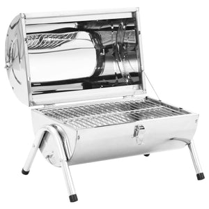 Barbecue da Tavolo Portatile in Acciaio Inox con Doppia Griglia cod mxl 67457