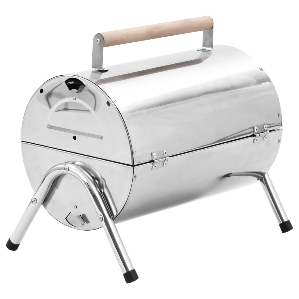 Barbecue da Tavolo Portatile in Acciaio Inox con Doppia Griglia cod mxl 67457