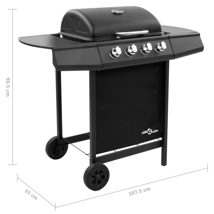 Griglia Barbecue a Gas con 4 Bruciatori Nera 48545