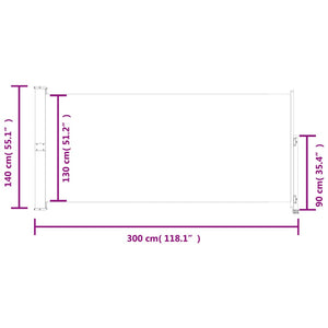 Tenda da Sole Laterale Retrattile per Patio 140x300 cm Rossa