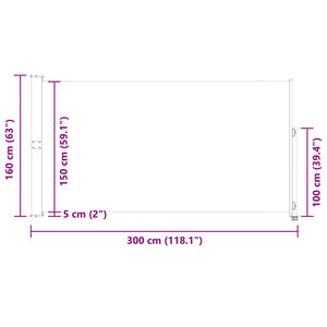 Tenda Laterale Retrattile per Patio 160x300 cm Rossa