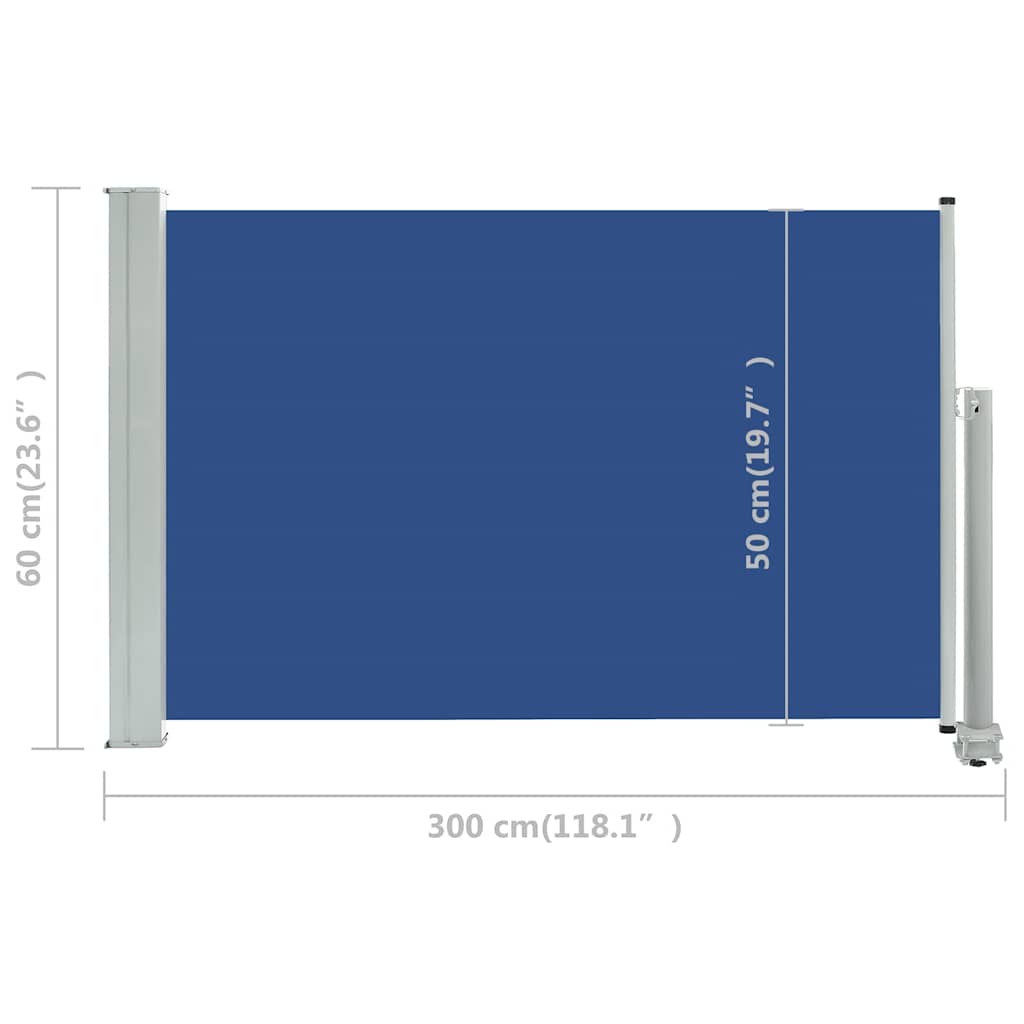 Tenda Laterale Retrattile per Patio 60x300 cm Blu 48356