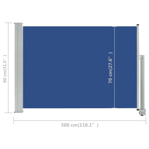 Tenda Laterale Retrattile per Patio 80x300 cm Blu