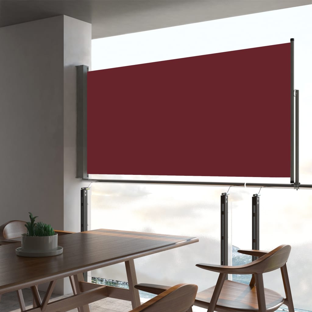 Tenda Laterale Retrattile per Patio 80x300 cm Rosso 48363