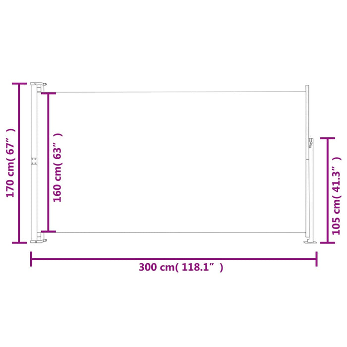 Tenda Laterale Retrattile per Patio 170x300 cm Blu cod mxl 21594