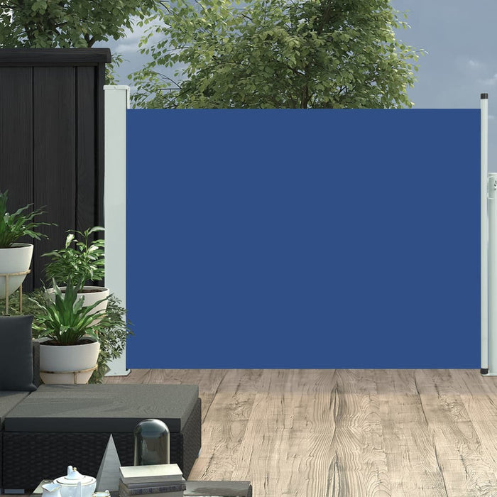 Tenda Laterale Retrattile per Patio 100x500 cm Blu 48384