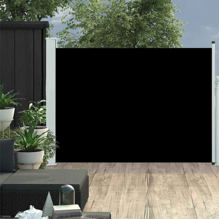 Tenda Laterale Retrattile per Patio 120x500 cm Nero 48388