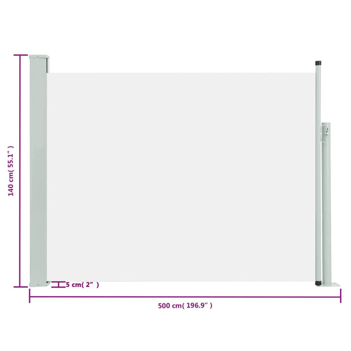 Tenda Laterale Retrattile per Patio 140x500 cm Crema