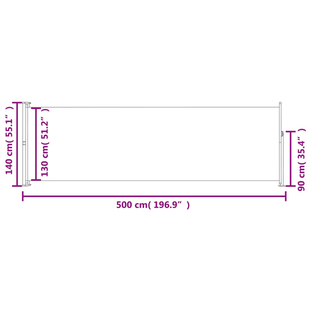 Tenda Laterale Retrattile per Patio 140x500 cm Blu 48396