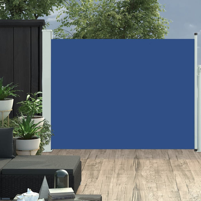 Tenda Laterale Retrattile per Patio 140x500 cm Blu 48396