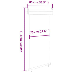 Tendalino Laterale per Balcone 85x250 cm Nero 48406