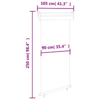 Tenda Laterale per Terrazzo 100x250 cm Marrone