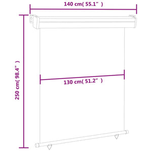 Tenda Laterale per Terrazzo 140x250 cm Marrone 48429