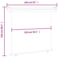 Tenda Laterale per Terrazzo 160x250 cm Blu 48432