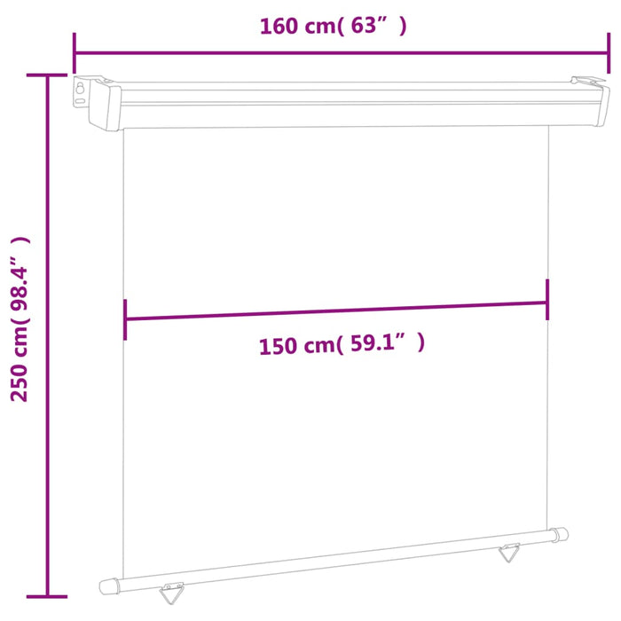 Tenda Laterale per Terrazzo 160x250 cm Rossa 48433