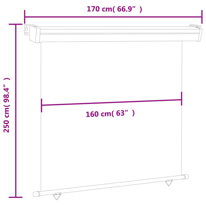 Tenda Laterale per Terrazzo 170x250 cm Rossa cod 10003