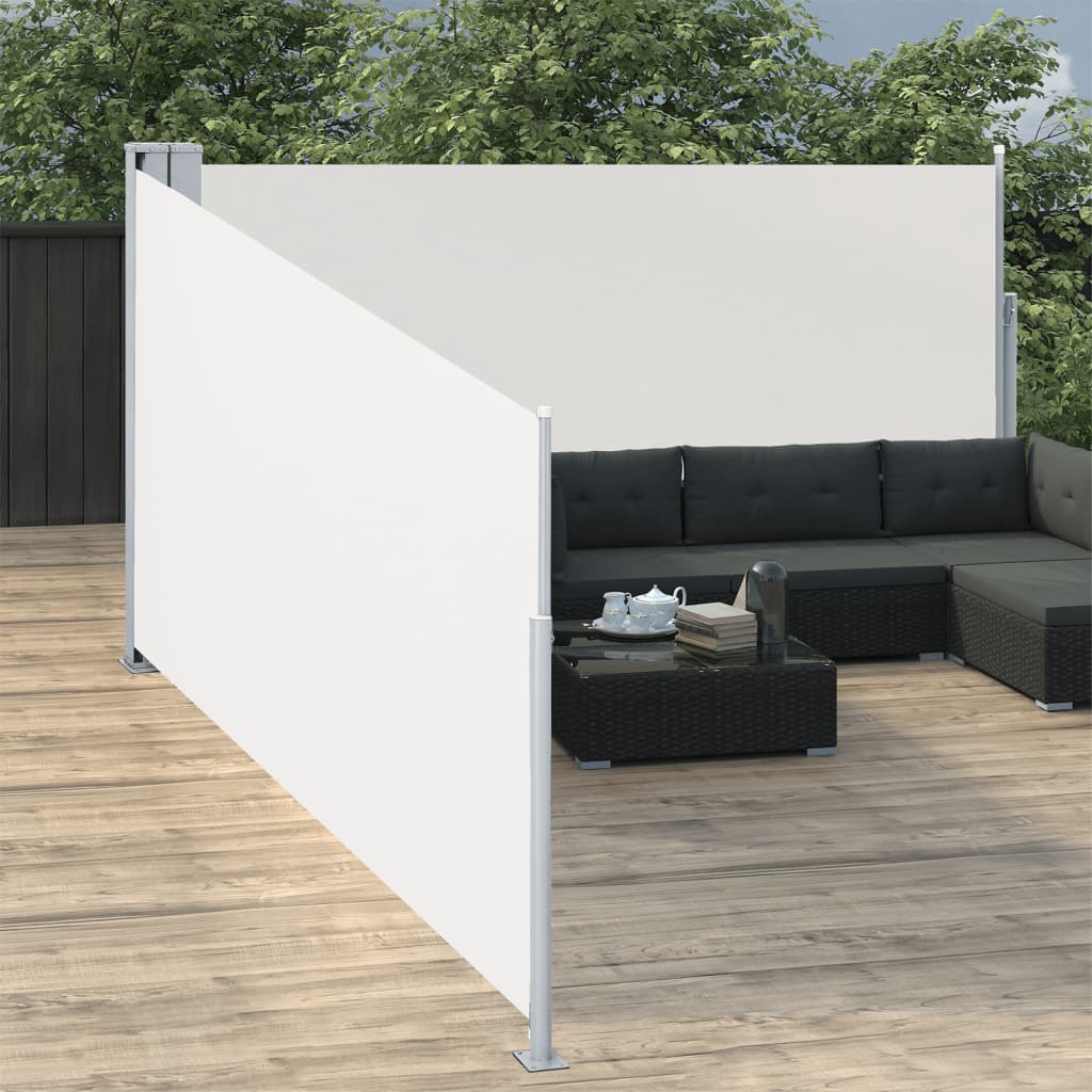 Tenda da Sole Laterale Retrattile Crema 140x1000 cm 48485