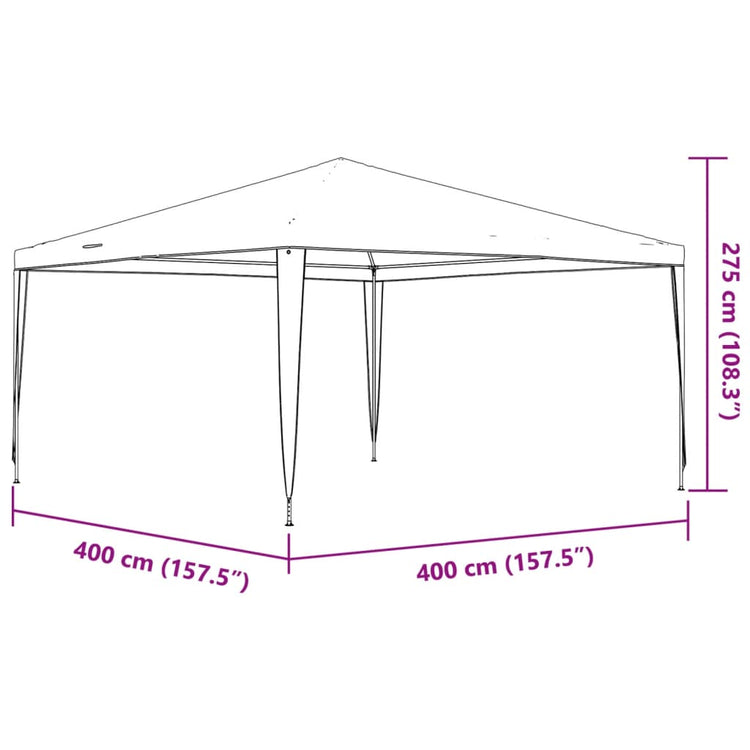 Tendone per Feste 4x4 m Bianco 48498