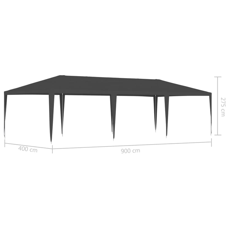 Gazebo Professionale 4x9 m Antracite 90 g/m² 48510