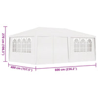 Gazebo Professionale con Pareti 4x6 m Bianco 90 g/m² cod mxl 66342