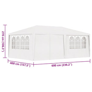 Gazebo Professionale con Pareti 4x6 m Bianco 90 g/m² cod mxl 66342