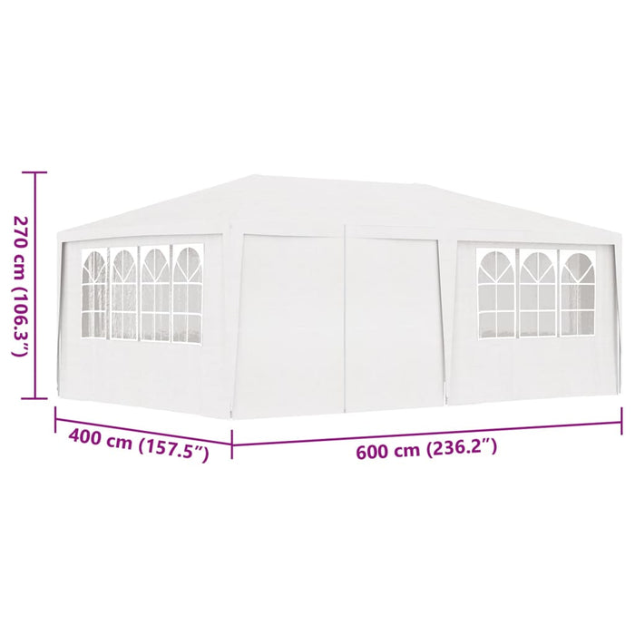 Gazebo Professionale con Pareti 4x6 m Bianco 90 g/m² cod mxl 66342