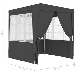 Gazebo Professionale con Pareti 2x2 m Antracite 90 g/m² cod mxl 66306