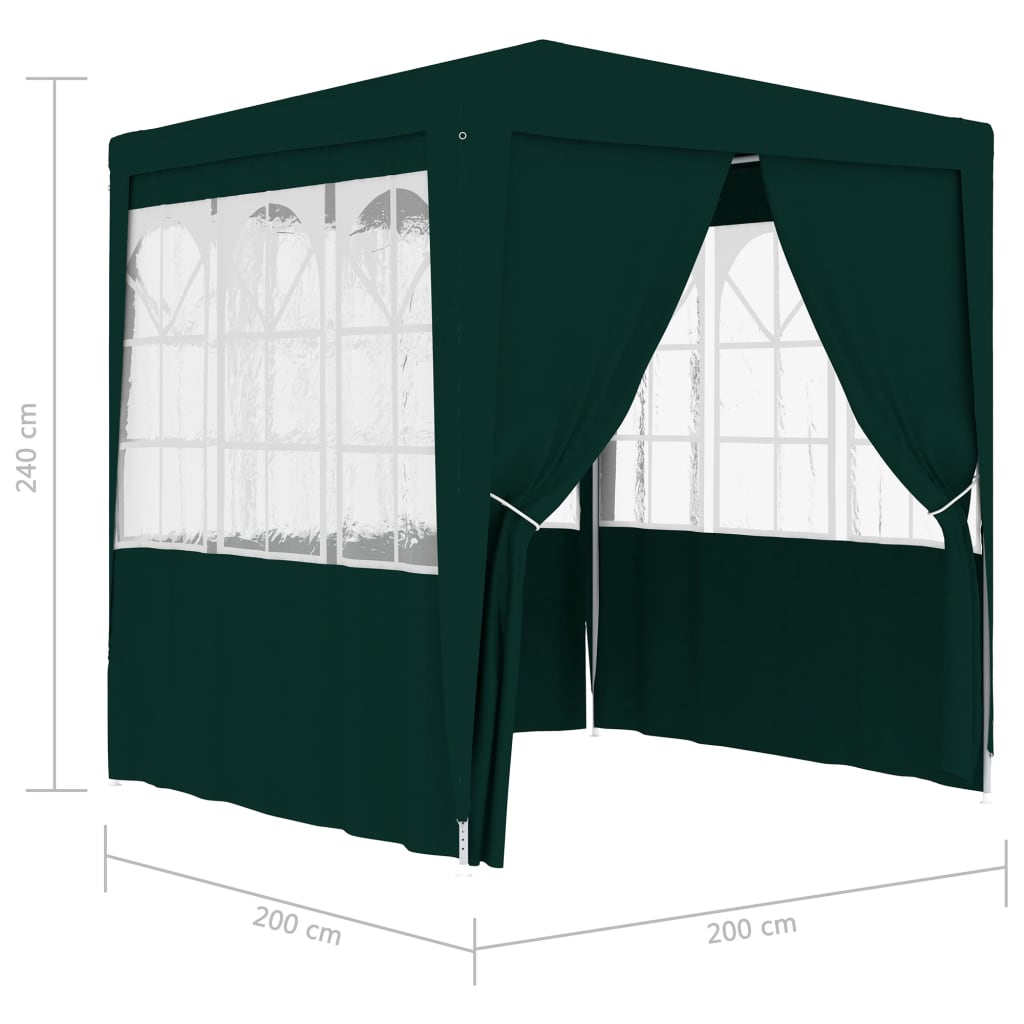 Gazebo Professionale con Pareti 2,5x2,5 m Verde 90 g/m² 48532