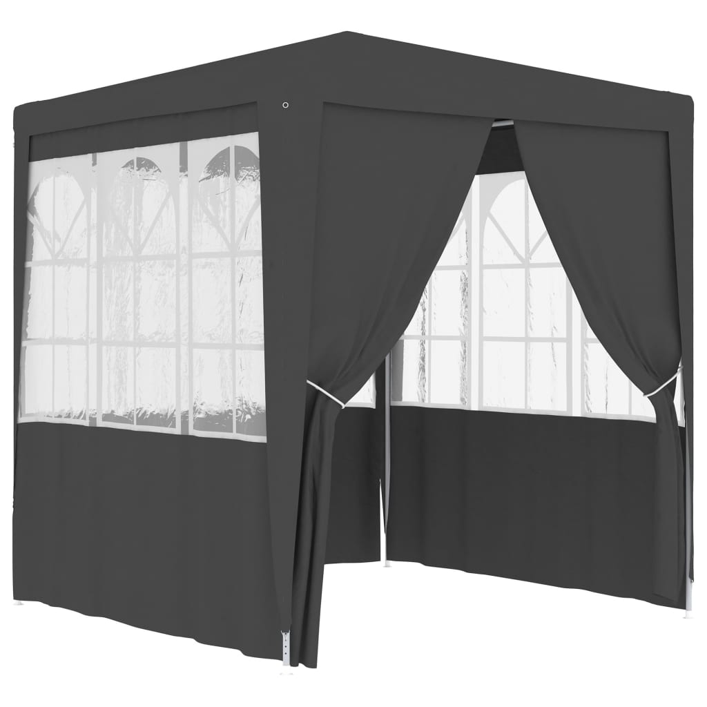 Gazebo Professionale con Pareti 2,5x2,5 m Antracite 90 g/m² 48533