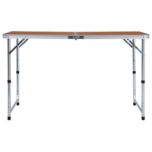 Tavolo da Campeggio Pieghevole in Alluminio 120x60 cm 48172