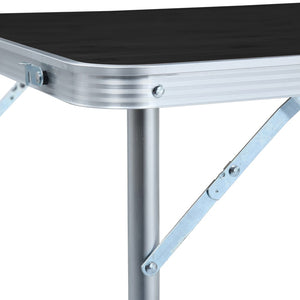 Tavolo da Campeggio Pieghevole in Alluminio Grigio 120x60 cm 48173