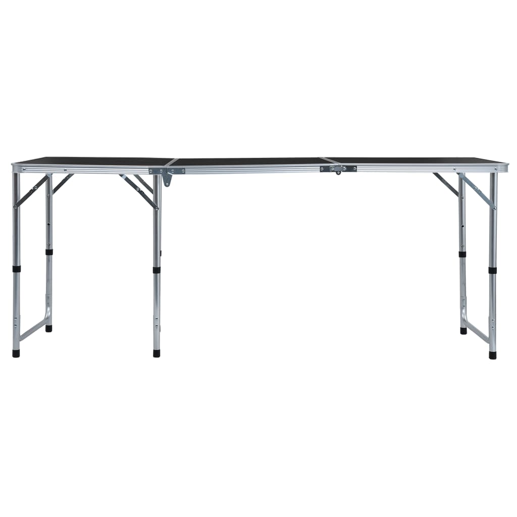 Tavolo da Campeggio Pieghevole in Alluminio Grigio 180x60 cm 48175