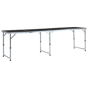 Tavolo da Campeggio Pieghevole in Alluminio Grigio 240x60 cm cod mxl 47733