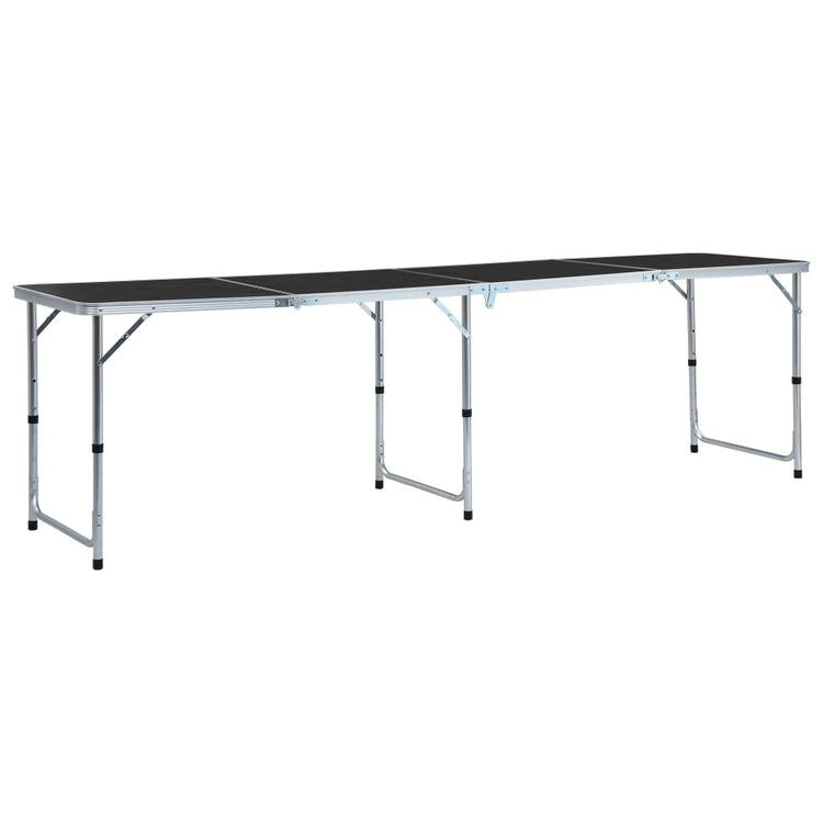 Tavolo da Campeggio Pieghevole in Alluminio Grigio 240x60 cm cod mxl 47733