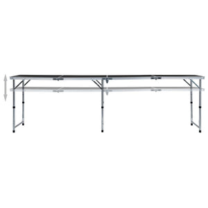 Tavolo da Campeggio Pieghevole in Alluminio Grigio 240x60 cm cod mxl 47733