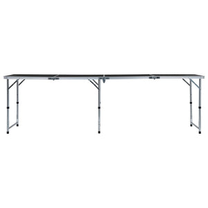 Tavolo da Campeggio Pieghevole in Alluminio Grigio 240x60 cm cod mxl 47733