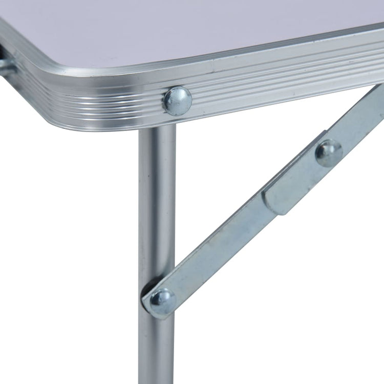 Tavolo Pieghevole da Campeggio Bianco in Alluminio 60x40cm 48185