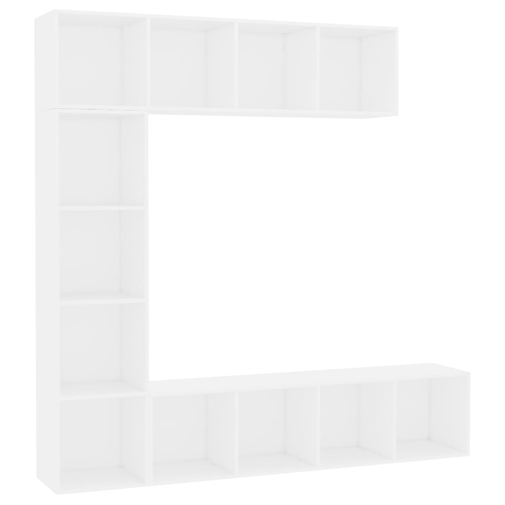 Set Mobili Libreria/Porta TV 3 pz Bianco 180x30x180 cm 278788