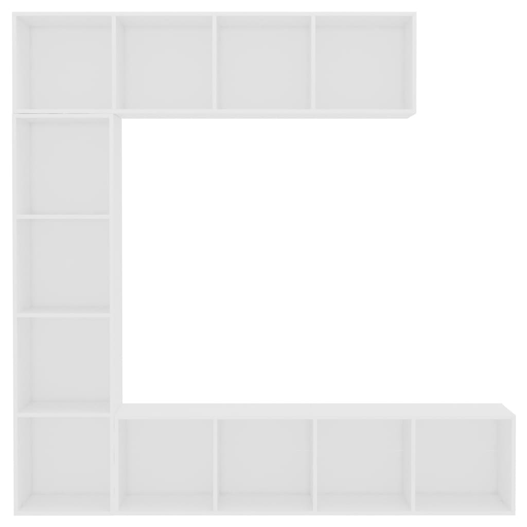 Set Mobili Libreria/Porta TV 3 pz Bianco 180x30x180 cm 278788