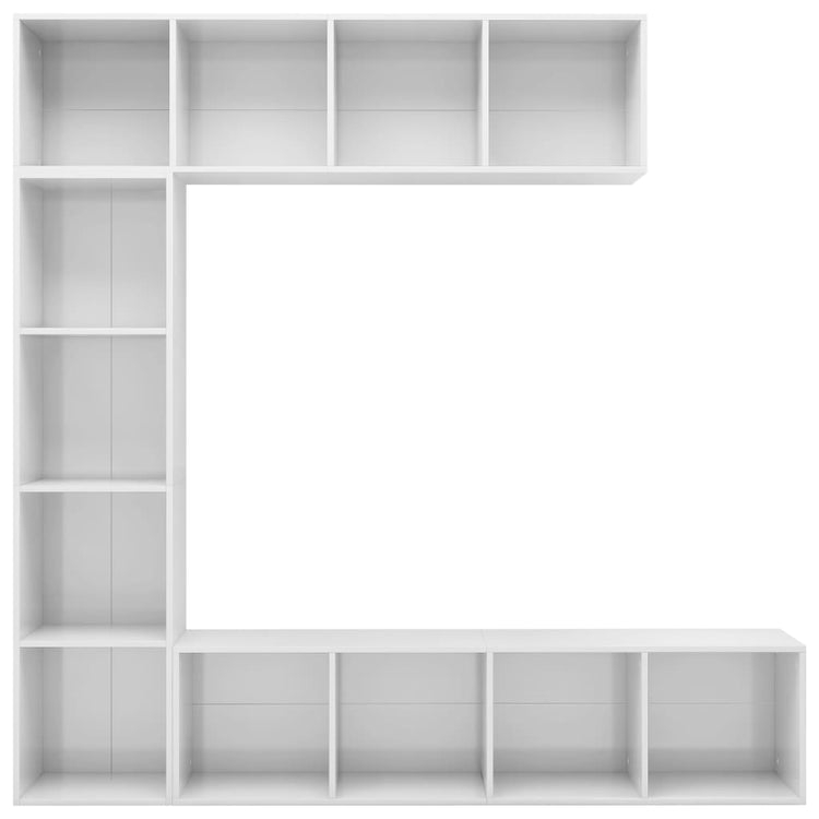 Libreria/Mobile per TV Set da 3 pz Bianco Lucido 180x30x180 cm 278794