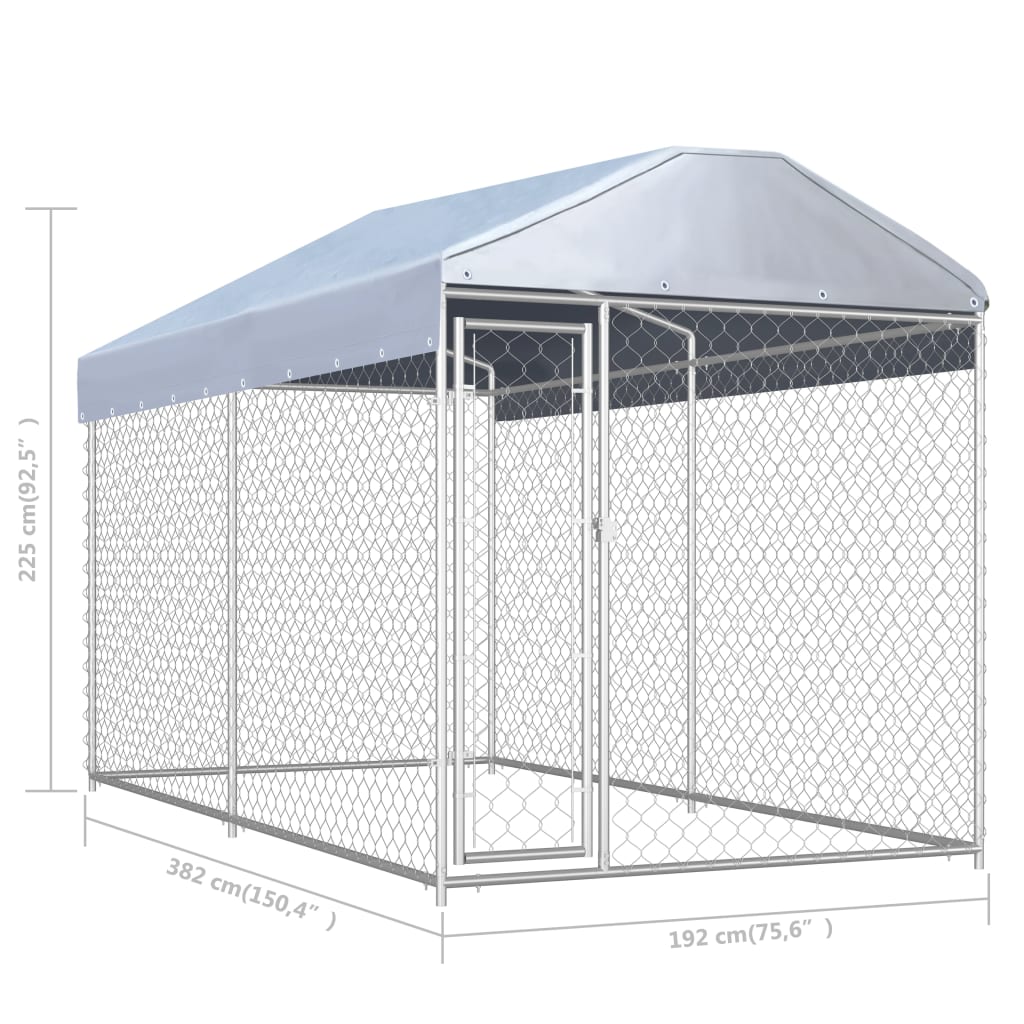 Canile da Esterno con Tetto 382x192x225 cm cod mxl 47744