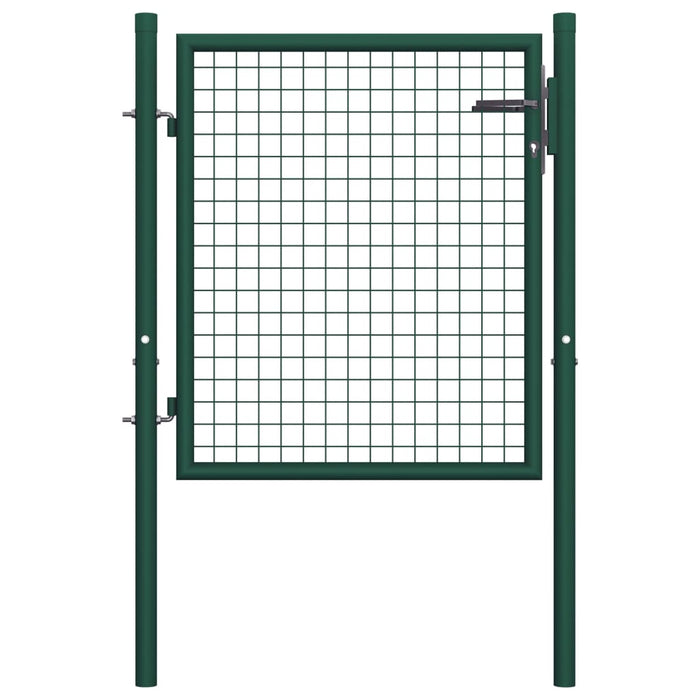 Cancello per Recinzione in Acciaio 100x75 cm Verde 145732